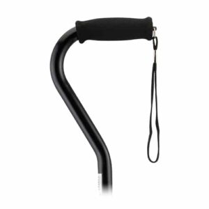 CANE OFFSET WITH STRAP- BLACK