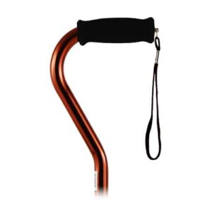 CANE OFFSET WITH STRAP- BRONZE