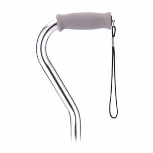 CANE OFFSET WITH STRAP- SILVER
