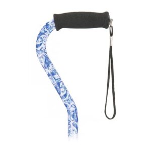 CANE OFFSET WITH STRAP-BLUE PORCELAIN