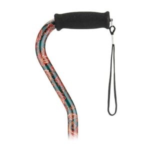 CANE OFFSET WITH STRAP- GREEN PAISLEY