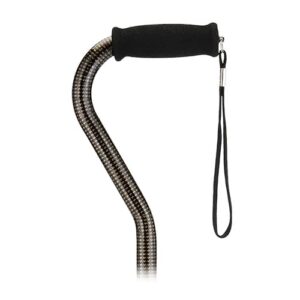 CANE OFFSET WITH STRAP- HOUNDSTOOTH