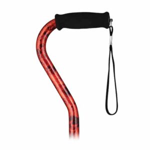CANE OFFSET WITH STRAP- MAHOGANY SWIRL