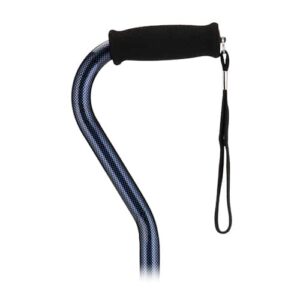 CANE OFFSET WITH STRAP- PURPLE CHECKERS