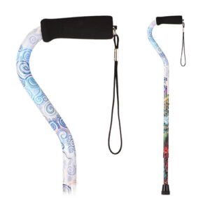CANE OFFSET PROUD PEACOCK WITH STRAP & FOAM GRIP