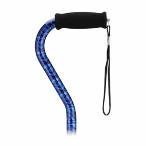 CANE OFFSET WITH STRAP- BLUE WAVES