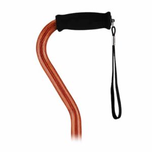 CANE OFFSET WITH STRAP- WALNUT GRAIN