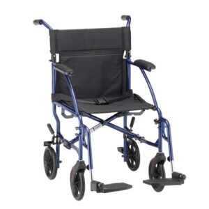 18 inch Ultra Lightweight Transport Chair Blue