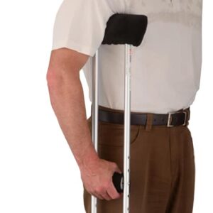 Crutch Cover Set in Black Microfiber