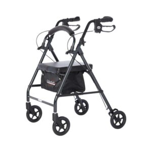Aluminum 4 Wheel Rollator - Black