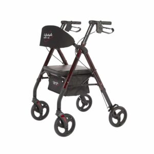 Royal Deluxe Universal - Aluminum 4 Wheel Rollator With Universal Height Adjustment - Red