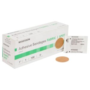 Adhesive Spot Bandage McKesson 1 Inch Fabric Round Tan Sterile