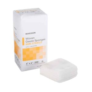 Gauze Sponge McKesson Cotton 12-Ply 4 X 4 Inch Square NonSterile