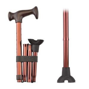 FOLDING CANE WITH MINI QUAD CANE TIP BRONZE