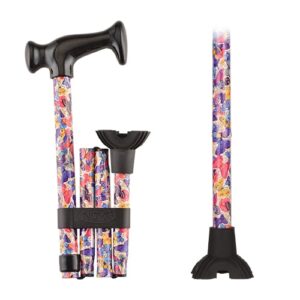 FOLDING CANE WITH MINI QUAD CANE TIP BUTTERFLY SYMPHONY