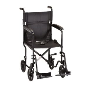 TRANSPORT CHAIR- 19 INCH  WITH SWINGAWAY FOOTRESTS  BLACK