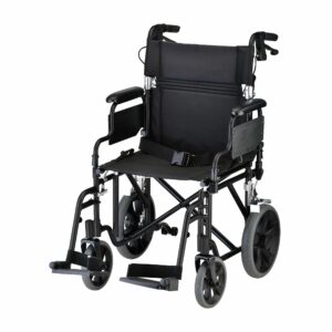 19 inch Transport Chair with 12" Rear Wheels Black