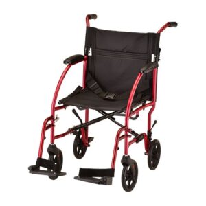 18 inch Ultra Lightweight Transport Chair Red