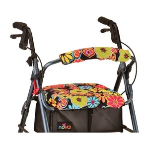 SEAT AND BACK COVER FOR ROLLING WALKERS - BOHO BLOSSOMS