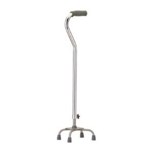 Small Base Quad Canes WITH OFFSET- SILVER