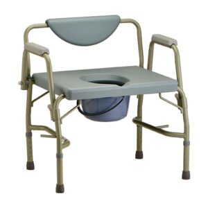 Heavy Duty Commode with Drop-Arm & Extra Wide Seat