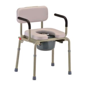 Padded Drop-Arm Commode