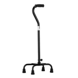 Large Base Bariatric Quad Canes WITH OFFSET HANDLE- BLACK