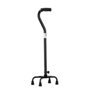 Small Base Bariatric Quad Canes WITH OFFSET HANDLE- BLACK