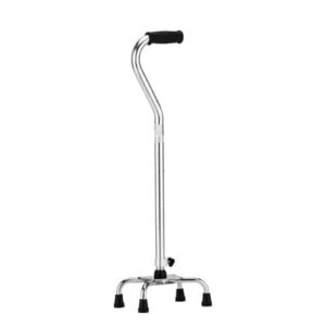 Small Base Bariatric Quad Canes WITH OFFSET HANDLE- SILVER