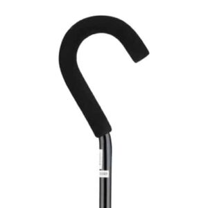 CANE OFFSET CURVED HANDLE- BLACK