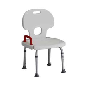 Bath Bench with Back and Red Safety Handle