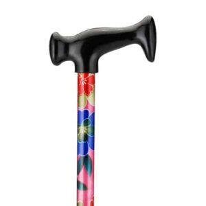 CANE T-GRIP PINK GARDEN