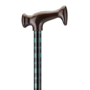 CANE T-GRIP GREEN PLAID